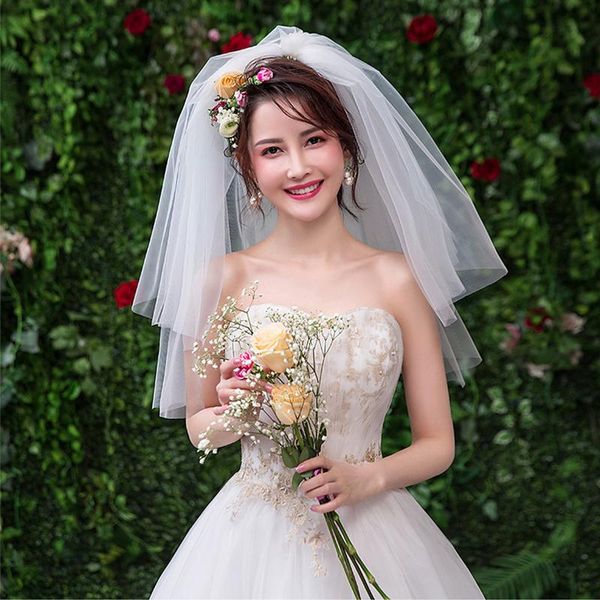bridal veils simple two layers voile mariage short tulle wedding veil ivory with comb velo novia for bride accessories, Black
bridal veils simple two layers voile mariage short tulle wedding veil ivory with comb velo novia for bride accessories, Black