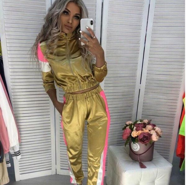 women sport suit floral print short jacket waist jogging pants set female fitness sports suit workout tracksuit, Gray
women sport suit floral print short jacket waist jogging pants set female fitness sports suit workout tracksuit, Gray