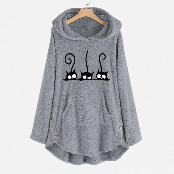 women's knits & tees vintage oversized sweatshirt womens fleece cat embroidery plus size warm hoodie button hooded casual cardigan pull, White
women's knits & tees vintage oversized sweatshirt womens fleece cat embroidery plus size warm hoodie button hooded casual cardigan pull, White