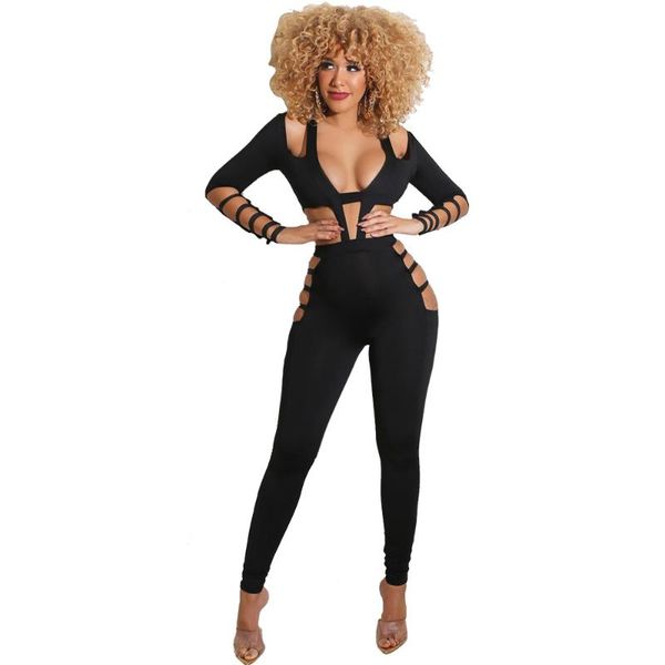 women's jumpsuits & rompers 2021 solid hollow out bodycon jumpsuit v neck long sleeve waist cut skinny romper club autumn outdoor one p, Black;white
women's jumpsuits & rompers 2021 solid hollow out bodycon jumpsuit v neck long sleeve waist cut skinny romper club autumn outdoor one p, Black;white