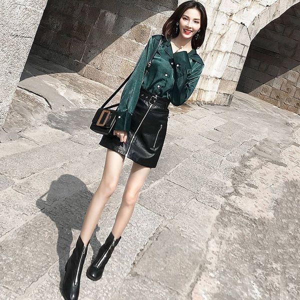 2021 new spring women fashion 2 piece set ladies leather high waist skirt + blouses sets ensemble femme vintage tracksuit 40f1f8, Black;gray
2021 new spring women fashion 2 piece set ladies leather high waist skirt + blouses sets ensemble femme vintage tracksuit 40f1f8, Black;gray