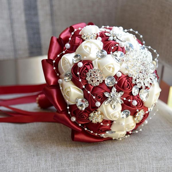 est arrived cream+dark red artificial crystal bridemaid wedding bouquets for decoration decorative flowers & wreaths
est arrived cream+dark red artificial crystal bridemaid wedding bouquets for decoration decorative flowers & wreaths