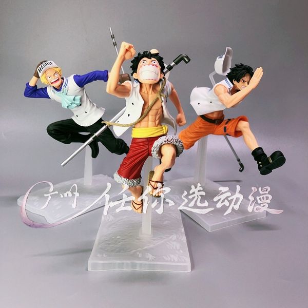 anime pirate wang haijun luffy saaboas running three brothers model doll
