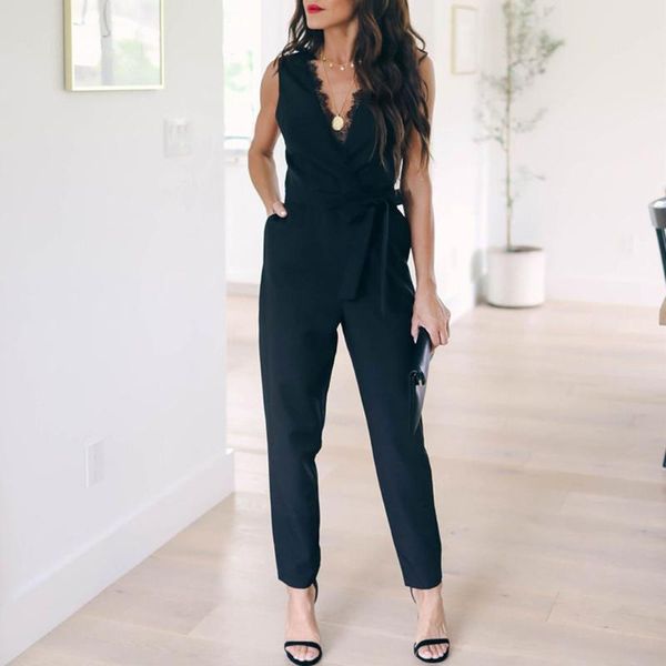 women's jumpsuits & rompers black lace jumpsuit bodysuit women v neck sleeveless with sashes pocket playsuit summer fashion body mujer, Black;white
women's jumpsuits & rompers black lace jumpsuit bodysuit women v neck sleeveless with sashes pocket playsuit summer fashion body mujer, Black;white
