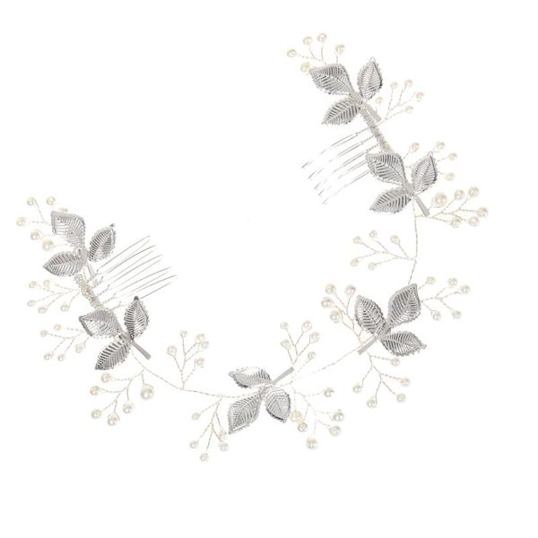 hair brushes elegant pearls comb leaf hairband accessory for bridal bride wedding, Silver
hair brushes elegant pearls comb leaf hairband accessory for bridal bride wedding, Silver