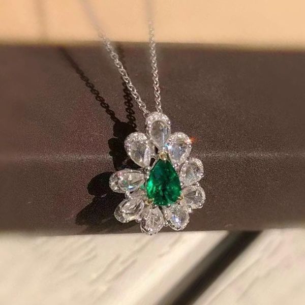 crystal water drop stone pendant green zircon necklaces for women cz wedding choker, Silver 
crystal water drop stone pendant green zircon necklaces for women cz wedding choker, Silver