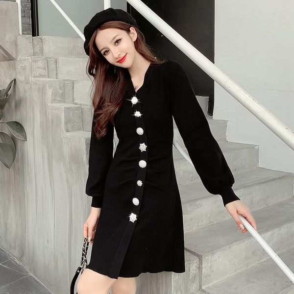 casual dresses women korean dress fashion one piece autumn spring 2021 office lady french style knitting long sleeve solid v-neck, Black;gray
casual dresses women korean dress fashion one piece autumn spring 2021 office lady french style knitting long sleeve solid v-neck, Black;gray