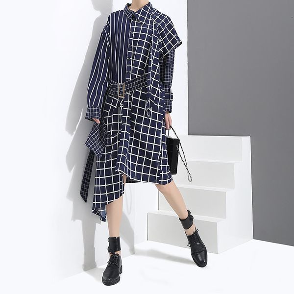2021 new women's , long sleeve shirt, street style, asymmetric stripe, full belt, knee length, regular folding collar, autumn i4je, Black;gray
2021 new women's , long sleeve shirt, street style, asymmetric stripe, full belt, knee length, regular folding collar, autumn i4je, Black;gray