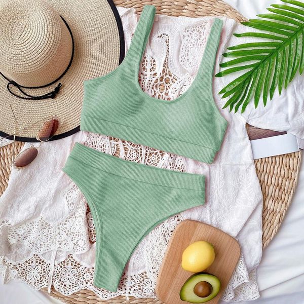 knitted high waist solid bikini set in light green light blue orange and purpleby air
knitted high waist solid bikini set in light green light blue orange and purpleby air