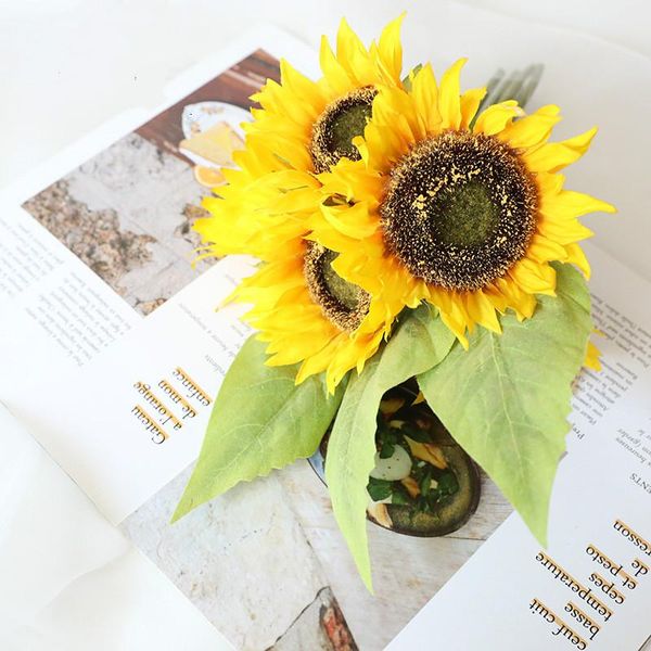 decorative flowers & wreaths artificial silk sunflower 5 big heads bridal bouquet for home wedding party garden decoration fake flower yello
decorative flowers & wreaths artificial silk sunflower 5 big heads bridal bouquet for home wedding party garden decoration fake flower yello