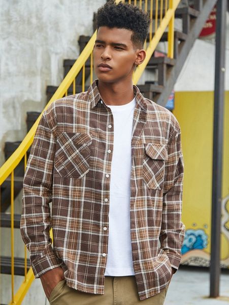 men tartan print button front shirt q0si#, White;black
men tartan print button front shirt q0si#, White;black