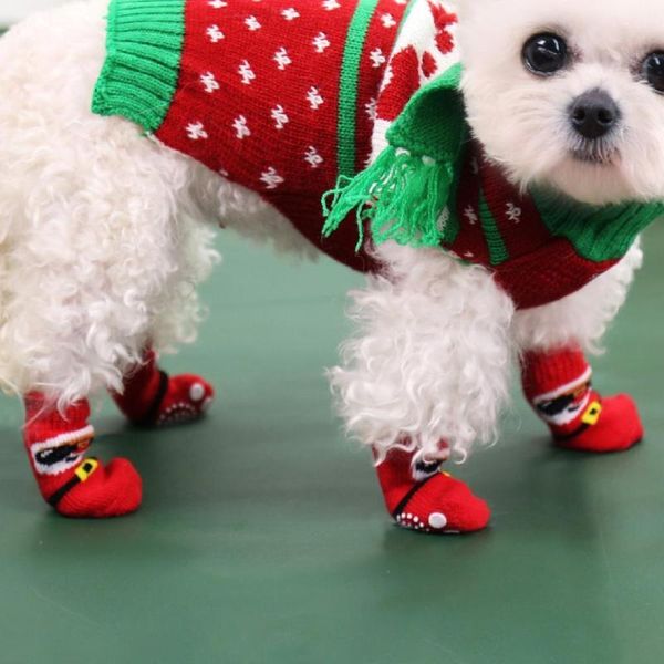 dog apparel 4pcs puppy socks santa claus design anti-skid bottom elastic small medium dogs warm for christmas
dog apparel 4pcs puppy socks santa claus design anti-skid bottom elastic small medium dogs warm for christmas