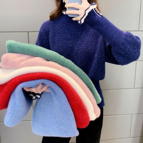 women's sweaters girl flocking fur furry plush winnter pullover o-collar warm sweater women pull slim cloth outer coat, White;black
women's sweaters girl flocking fur furry plush winnter pullover o-collar warm sweater women pull slim cloth outer coat, White;black