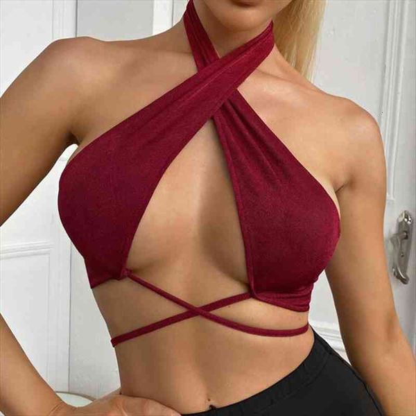 solid color criss cross women tanks halter neck hollow out sleeveless crop summer party club wrap tube top, White
solid color criss cross women tanks halter neck hollow out sleeveless crop summer party club wrap tube top, White