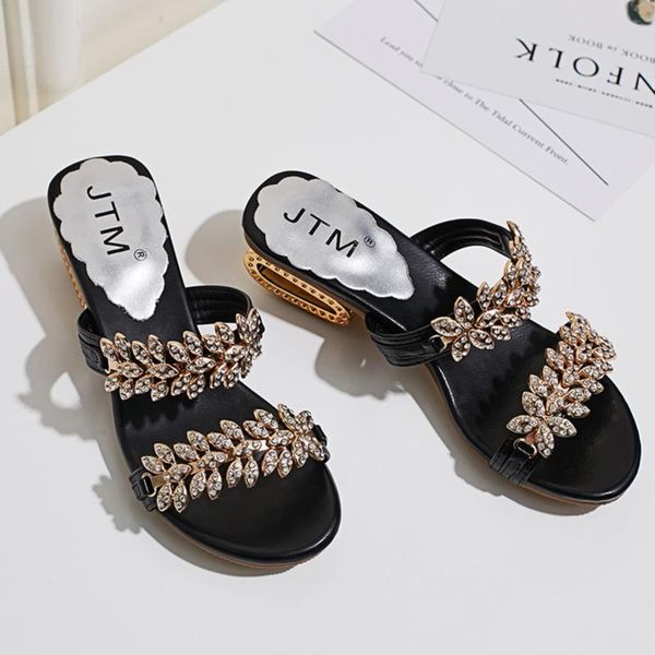 slippers women sandals summer fashion square heel casual ladies shoes elegant 2021 rhinestone all-match lady, Black
slippers women sandals summer fashion square heel casual ladies shoes elegant 2021 rhinestone all-match lady, Black