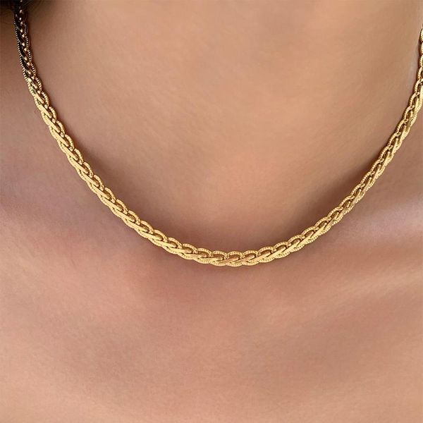 chokers niche gold-plated woven thick chain neutral style necklace tide personality clavicle, Golden;silver
chokers niche gold-plated woven thick chain neutral style necklace tide personality clavicle, Golden;silver