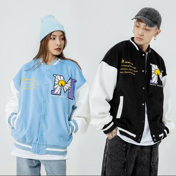 hip hop patchwork baseball jackets mens letter daisy flowers patch leather bomber men women spring oversized streetwear coats, Black;brown
hip hop patchwork baseball jackets mens letter daisy flowers patch leather bomber men women spring oversized streetwear coats, Black;brown
