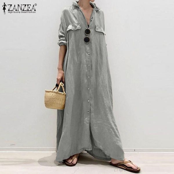 casual dresses party loose kaftan women zanzea vintage solid maxi vestido 2021 fashion long sleeve floor robe autumn shirt dress, Black;gray
casual dresses party loose kaftan women zanzea vintage solid maxi vestido 2021 fashion long sleeve floor robe autumn shirt dress, Black;gray