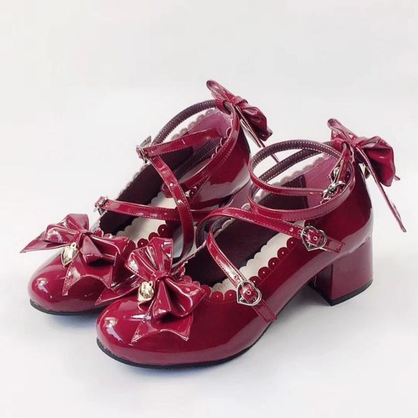 dress shoes sweet bows cross straps matte wine lolita heels pumps custom tailor available, Black
dress shoes sweet bows cross straps matte wine lolita heels pumps custom tailor available, Black