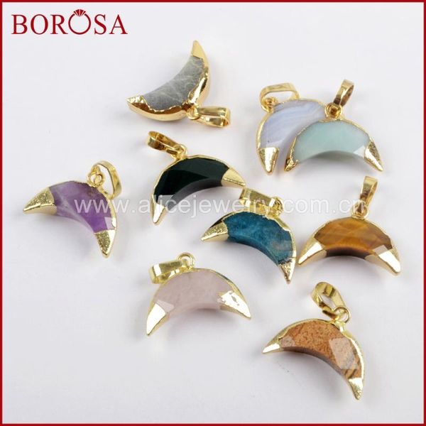pendants borosa 10pcs tiny crescent gold multi-kind faceted gem stone pendant beads natural amazon black a-gate jewelry wx1030 
pendants borosa 10pcs tiny crescent gold multi-kind faceted gem stone pendant beads natural amazon black a-gate jewelry wx1030