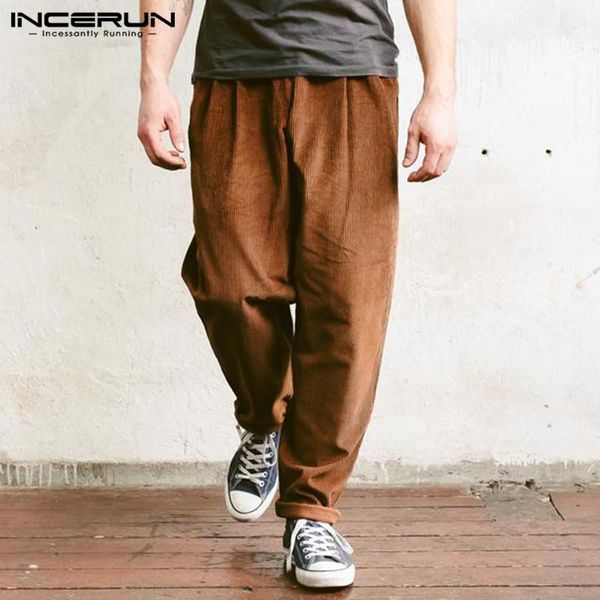 men's pants 2021 men corduroy solid baggy joggers button fashion casual business hiphop trousers pantalon streetwear incerun, Black
men's pants 2021 men corduroy solid baggy joggers button fashion casual business hiphop trousers pantalon streetwear incerun, Black