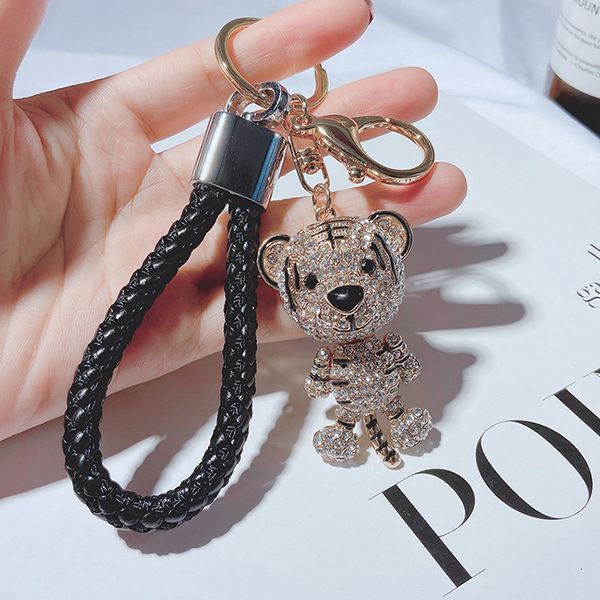 cute diamond inlaid tiger keychain twelve zodiac zodiac lovers car bag metal pendant small gift, Silver
cute diamond inlaid tiger keychain twelve zodiac zodiac lovers car bag metal pendant small gift, Silver