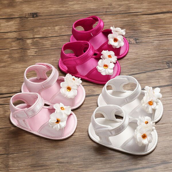 infant toddler baby girls sandals shoes flowers princess shoes 0-18m, White 
infant toddler baby girls sandals shoes flowers princess shoes 0-18m, White