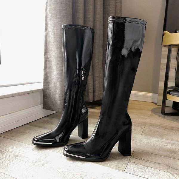 boots women's leather side zipper knee high heel fashion beautiful ladies size 35-40, Black
boots women's leather side zipper knee high heel fashion beautiful ladies size 35-40, Black
