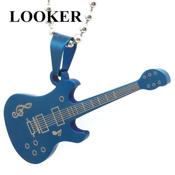 pendant necklaces looker fashion guitar necklace men choker stainless steel pendants ball chain jewelry 316l, Silver
pendant necklaces looker fashion guitar necklace men choker stainless steel pendants ball chain jewelry 316l, Silver