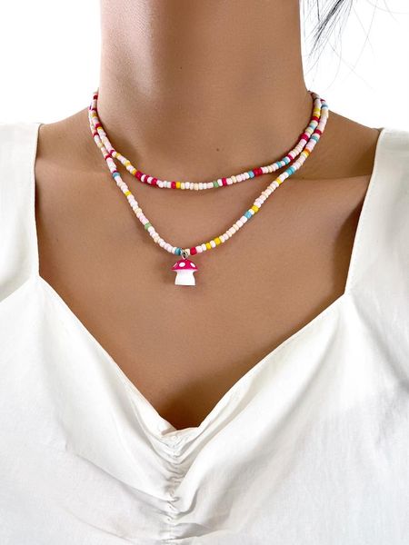 pendant necklaces stillgirl one piece kpop multi color beaded chain mushroom necklace for women aesthetic cute female y2k fashion jewelry, Silver
pendant necklaces stillgirl one piece kpop multi color beaded chain mushroom necklace for women aesthetic cute female y2k fashion jewelry, Silver