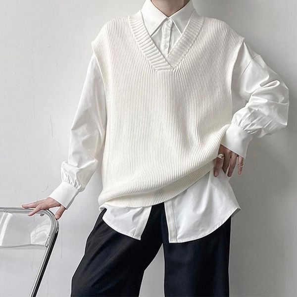men's vests oversize sweater vest men women v-neck loose vintage pullover korean streetwear knitwear man, Black;white
men's vests oversize sweater vest men women v-neck loose vintage pullover korean streetwear knitwear man, Black;white