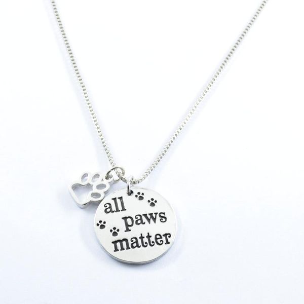classic lettering "all paws matter" necklace for women men pet lovers hollow dog cat pendant necklaces choker gifts, Silver
classic lettering "all paws matter" necklace for women men pet lovers hollow dog cat pendant necklaces choker gifts, Silver