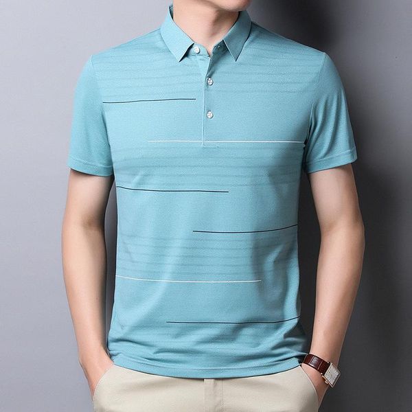 men's polos tide summer shirt striped short sleeve cool casual fashion male men clothes, White;black
men's polos tide summer shirt striped short sleeve cool casual fashion male men clothes, White;black
