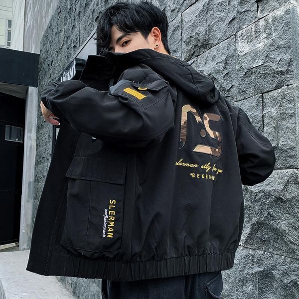 men's jackets 2021 autumn winter jacket men hooded streetwear non-removable hood mens windbreaker fashion outwear male, Black;brown
men's jackets 2021 autumn winter jacket men hooded streetwear non-removable hood mens windbreaker fashion outwear male, Black;brown