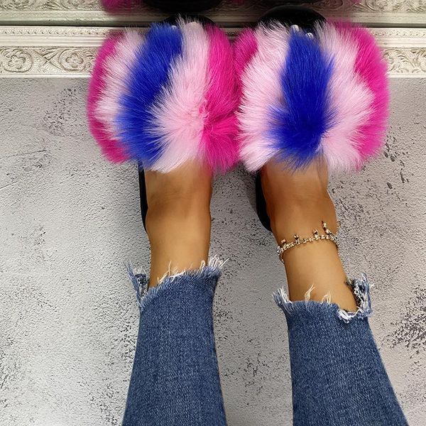 rainbow women fur slippers fluffy imitation women's outdoor sandals woman amazing shoes, Black
rainbow women fur slippers fluffy imitation women's outdoor sandals woman amazing shoes, Black