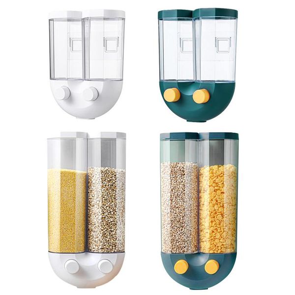 push-type airtight tank, household kitchen, double-lattice wall-mounted transparent plastic storage grain box bottles & jars
push-type airtight tank, household kitchen, double-lattice wall-mounted transparent plastic storage grain box bottles & jars