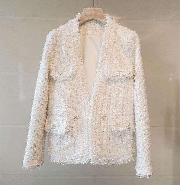 women's jackets fashion ladies outerwear female spring autumn french 2021 white tweed short elegant arrive, Black;brown
women's jackets fashion ladies outerwear female spring autumn french 2021 white tweed short elegant arrive, Black;brown