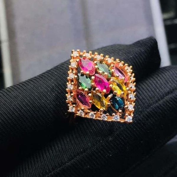 cluster rings natural real anniversary ring tourmaline 925 sterling silver fine jewelry, Golden;silver
cluster rings natural real anniversary ring tourmaline 925 sterling silver fine jewelry, Golden;silver