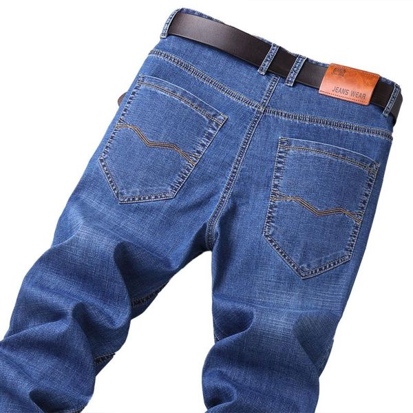 men's jeans summer slim loose straight stretch denim trousers 2021 spring male business casual brand classic thin pants, Blue
men's jeans summer slim loose straight stretch denim trousers 2021 spring male business casual brand classic thin pants, Blue