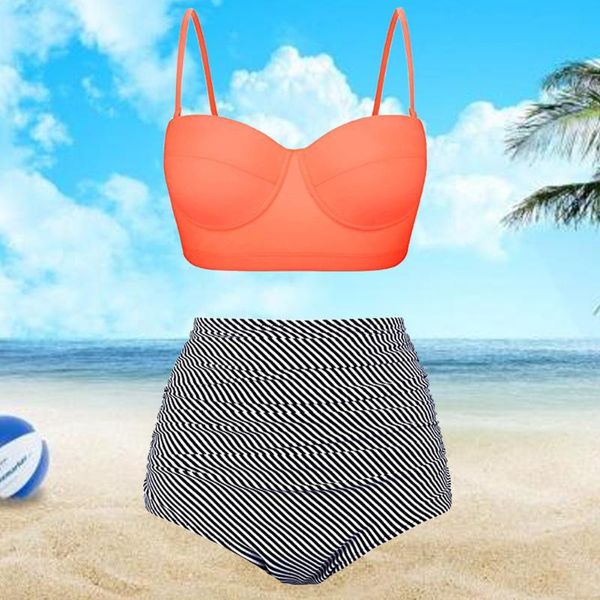 women's swimwear push-up high waist women holiday print summer fashion split pleated padded beachwear two piece bathing, White;black
women's swimwear push-up high waist women holiday print summer fashion split pleated padded beachwear two piece bathing, White;black