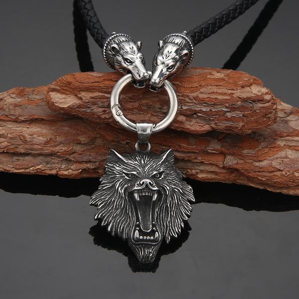 pendant necklaces men's vintage stainless steel norse viking wolf necklace black cord rope gifts jewelry, Silver
pendant necklaces men's vintage stainless steel norse viking wolf necklace black cord rope gifts jewelry, Silver