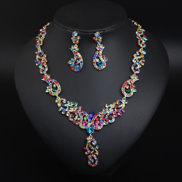 necklace earring set full diamond clavicle necklace fashion dress banquet women's accessories, Silver
necklace earring set full diamond clavicle necklace fashion dress banquet women's accessories, Silver