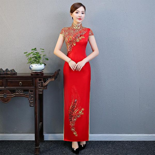 ethnic clothing chinese women vintage red exquisite sequins wedding qipao long slim high split cheongsam plus size s-5xl
ethnic clothing chinese women vintage red exquisite sequins wedding qipao long slim high split cheongsam plus size s-5xl