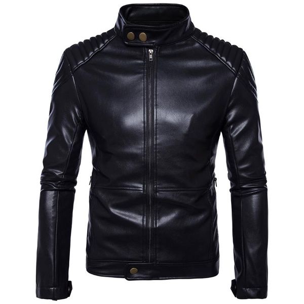men's fur & faux streetwear 2021 fall motorcycle pu leather fashion stand collar long sleeve zipper patch shoulder moto biker jackets m, Black
men's fur & faux streetwear 2021 fall motorcycle pu leather fashion stand collar long sleeve zipper patch shoulder moto biker jackets m, Black