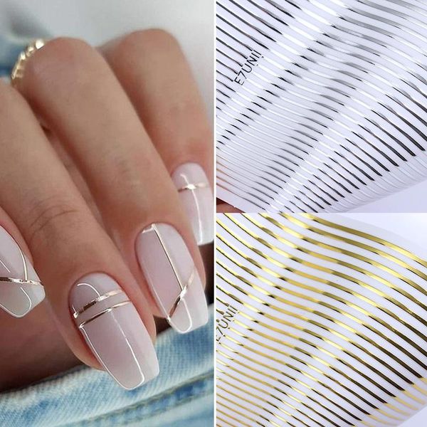 stickers & decals 1pc silver gold lines stripe 3d nail sticker geometric waved star heart self adhesive slider papers art transfer, Black
stickers & decals 1pc silver gold lines stripe 3d nail sticker geometric waved star heart self adhesive slider papers art transfer, Black