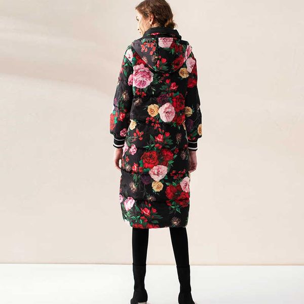 women's down & parkas 2021 winter with hat thickened warm jacket coat loose mid-length fashion rose print vacation clothes, Black
women's down & parkas 2021 winter with hat thickened warm jacket coat loose mid-length fashion rose print vacation clothes, Black