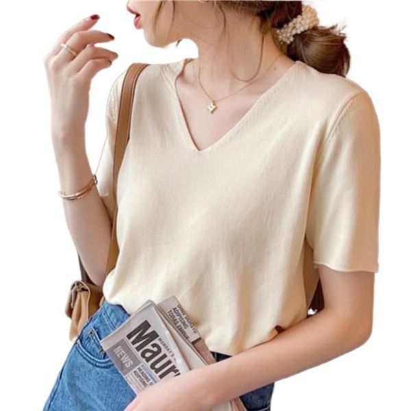 s-3xl 8color knitted women t shirts spring summer solid korean v neck short sleeve tees casual stretch female plus size women's t-shir, White
s-3xl 8color knitted women t shirts spring summer solid korean v neck short sleeve tees casual stretch female plus size women's t-shir, White