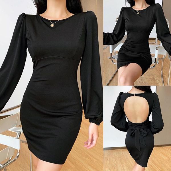 casual dresses autumn back hollow lace dress short mini fashion long sleeve, Black;gray
casual dresses autumn back hollow lace dress short mini fashion long sleeve, Black;gray