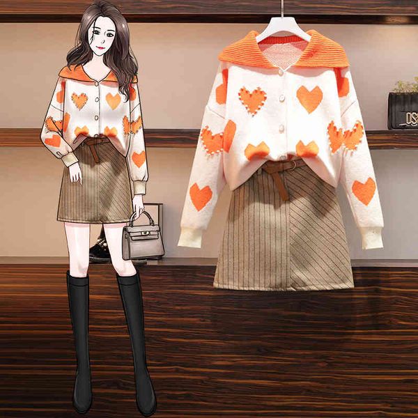 two piece dress ichoix for a big winter lapel love bubble wrap woolen sweater short skirt plus suit size two pieces 30k7, White 
two piece dress ichoix for a big winter lapel love bubble wrap woolen sweater short skirt plus suit size two pieces 30k7, White