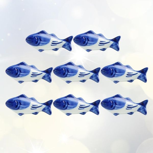 chopsticks 8pcs creative rest fish shaped rack ceramic fork and holder spoon stand (blue+white)
chopsticks 8pcs creative rest fish shaped rack ceramic fork and holder spoon stand (blue+white)